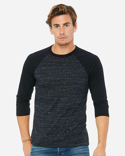 Bella + Canvas 3200 Unisex 3/4 Sleeve Baseball Tee at GotApparel