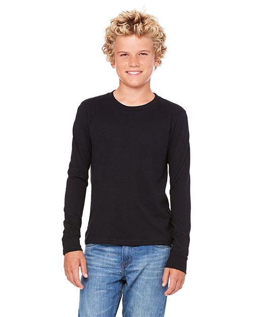 Bella + Canvas 3501Y Boys Jersey Long-Sleeve T-Shirt at GotApparel