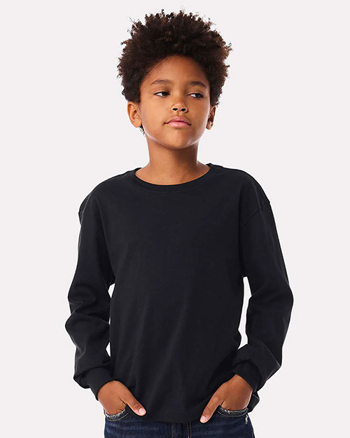 Bella + Canvas 3511Y Youth 6oz. Heavyweight Long Sleeve Tee at GotApparel