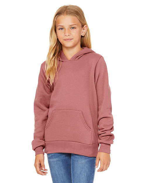 Bella + Canvas 3719Y Youth 7 oz Sponge Fleece Pullover Hooded Sweatshirt at GotApparel