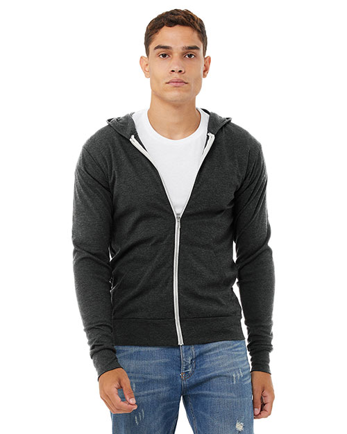 Bella + Canvas 3939 Unisex Tri-Blend Full-Zip Lightweight Hoodie at GotApparel