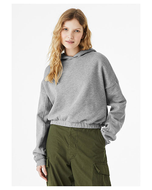 Bella + Canvas 7506C Ladies' Sponge Fleece Cinched Bottom Hooded Sweatshirt at GotApparel