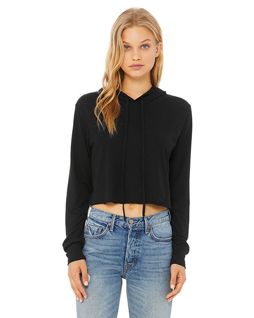 Bella + Canvas 8512 Women Cropped Long Sleeve Hooded Sweatshirt at GotApparel