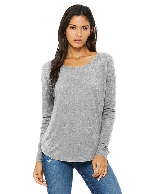 Bella + Canvas 8852 Women Flowy Long-Sleeve T-Shirt With 2x1 Sleeves at GotApparel