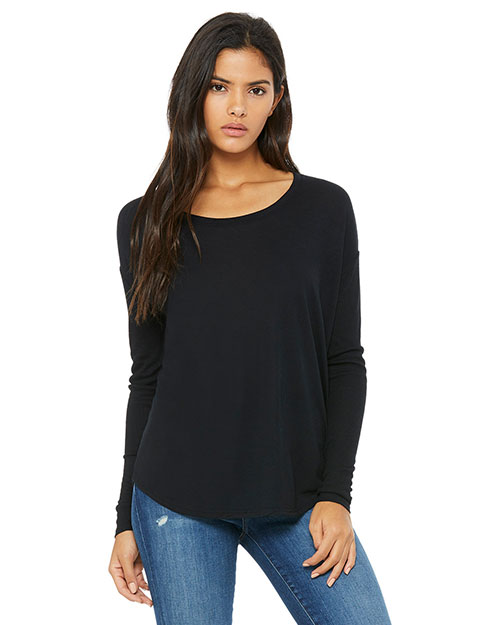 Bella + Canvas 8852 Women Flowy Long-Sleeve T-Shirt With 2x1 Sleeves at GotApparel