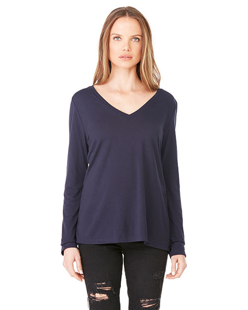 Bella + Canvas 8855 Women Long-Sleeve Flowy V-Neck at GotApparel