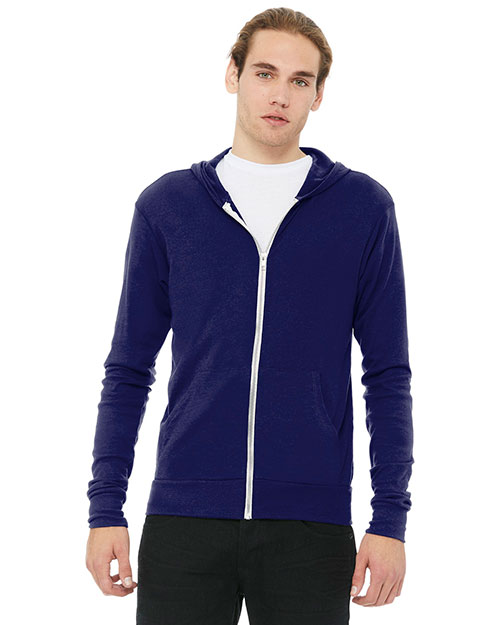 Bella + Canvas BC3939 Unisex Triblend Full-Zip Lightweight Hoodie at GotApparel