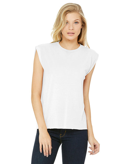Bella + Canvas BC8804 Women's Flowy Muscle Tee With Rolled Cuffs at GotApparel