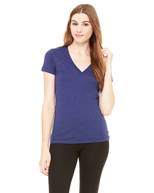 Bella + Canvas 8435 Women Triblend Short Sleeve Deep Vneck Tshirt at GotApparel