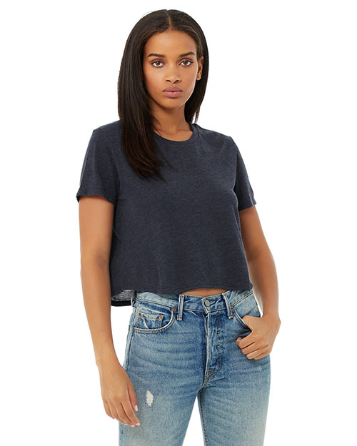 Bella + Canvas B8882 Ladies 3.7 oz Flowy Cropped T-Shirt at GotApparel
