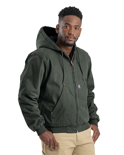 Berne HJ375T Men's Tall Highland Washed Cotton Duck Hooded Jacket at GotApparel