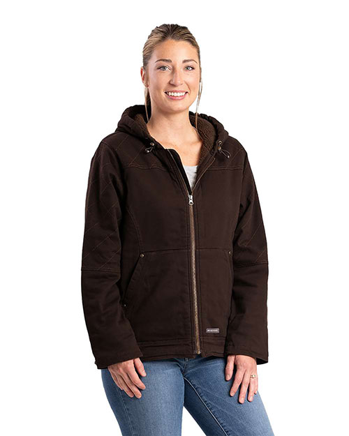 Berne WHJ48 Women's Sherpa-Lined Twill Hooded Jacket at GotApparel