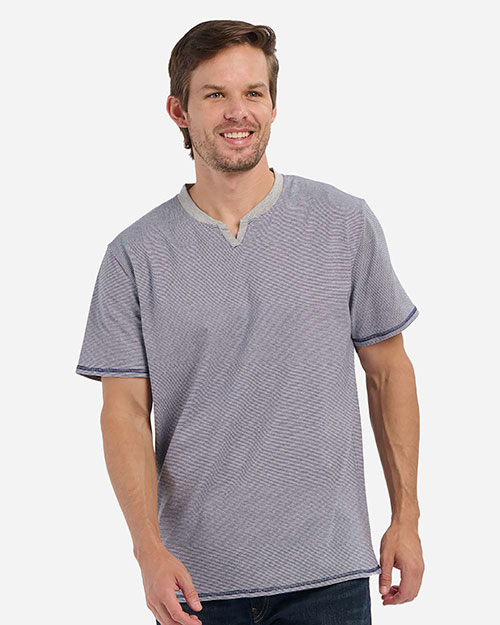 Boxercraft BM2401 Men's Striped V-Notch T-Shirt at GotApparel