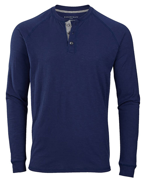 BOXERCRAFT BM3101 Men Henley Long Sleeve T-Shirt at GotApparel