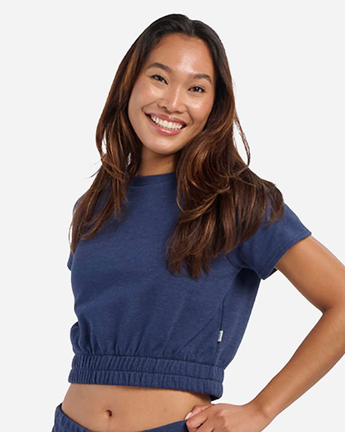 Boxercraft BW2103 Women's French Terry Short Sleeve Cropped Crewneck Sweatshirt at GotApparel