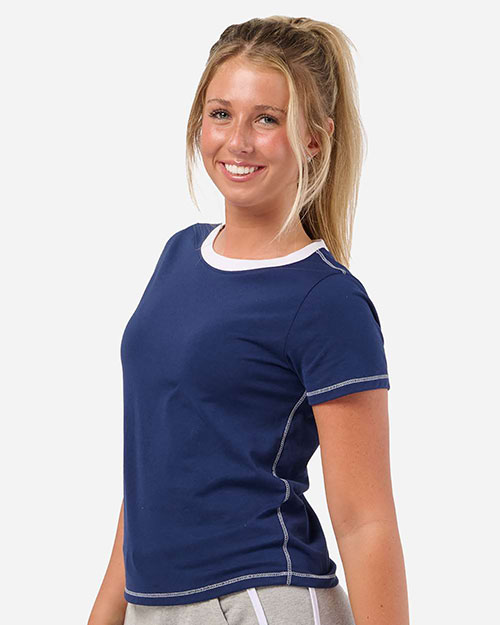 Boxercraft BW2106 Women's Contrast Stitch Baby Tee at GotApparel