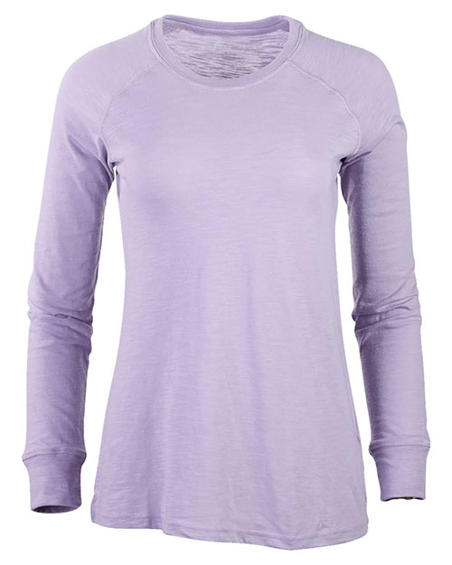 BOXERCRAFT BW3166 Women 's Solid Preppy Patch Long Sleeve T-Shirt at GotApparel