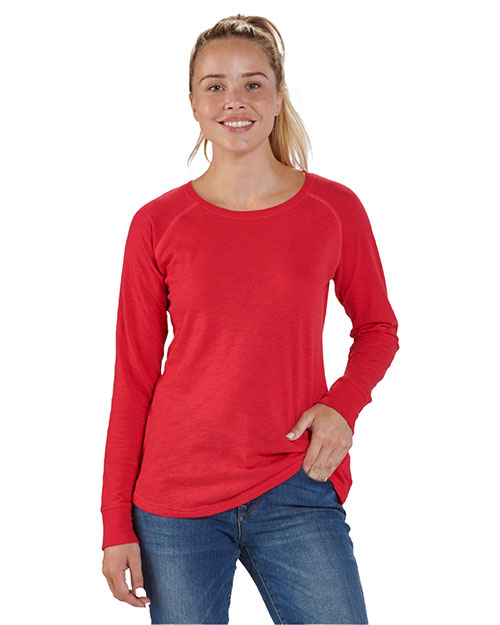 Boxercraft BW3166 Ladies' Payton Preppy Patch Long-Sleeve T-Shirt at GotApparel