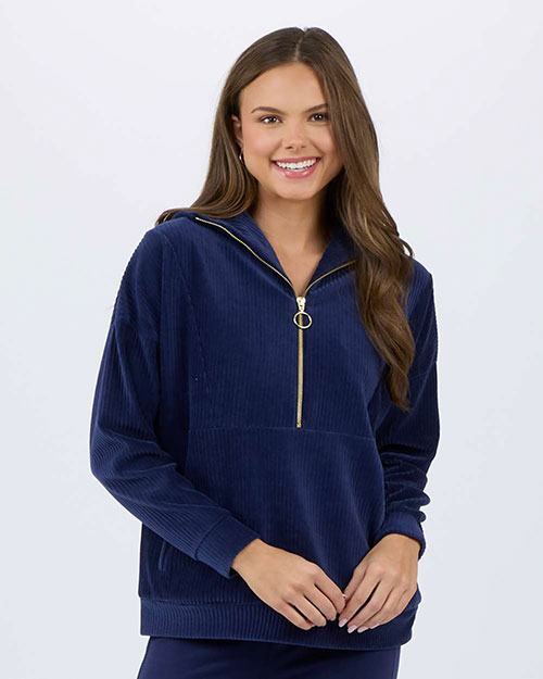 Boxercraft BW5203 Women's Manchester Corded Quarter-Zip Pullover at GotApparel
