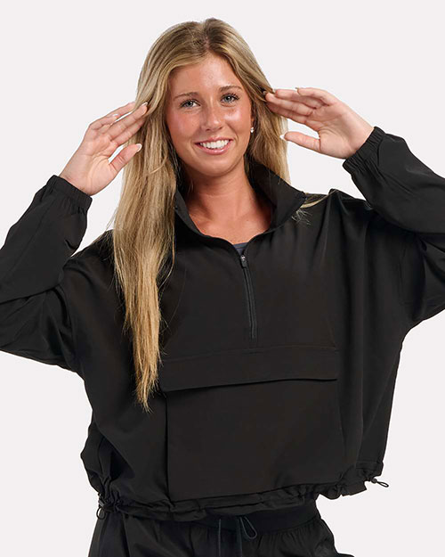 Boxercraft BW5204 Women's Stretch Woven Quarter-Zip Pullover at GotApparel