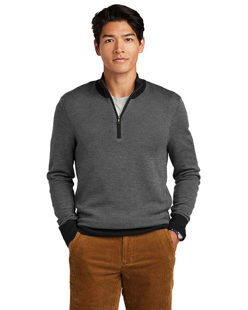 Brooks Brothers ® Washable Merino Birdseye 1/4-Zip Sweater BB18412 at GotApparel