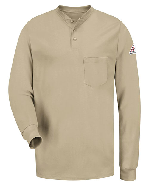 Bulwark SEL2 Men Long Sleeve Tagless Henley Shirt at GotApparel