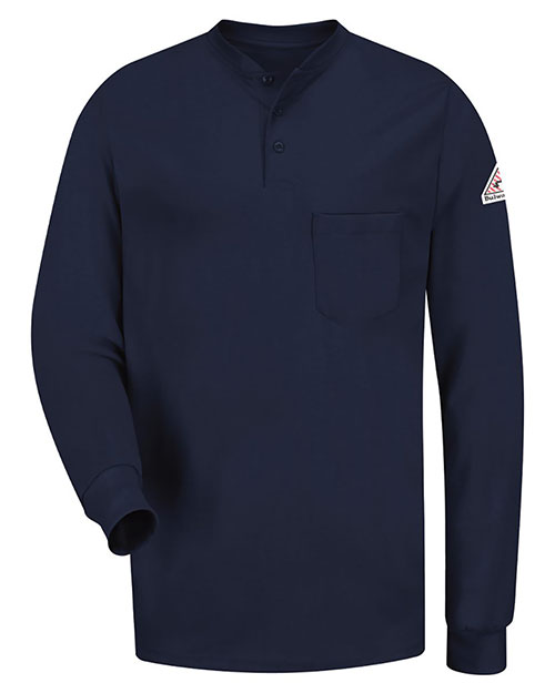 Bulwark SEL2 Men Long Sleeve Tagless Henley Shirt at GotApparel