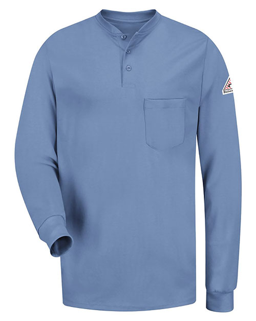 Bulwark SEL2L Men Long Sleeve Tagless Henley Shirt - Long Sizes at GotApparel