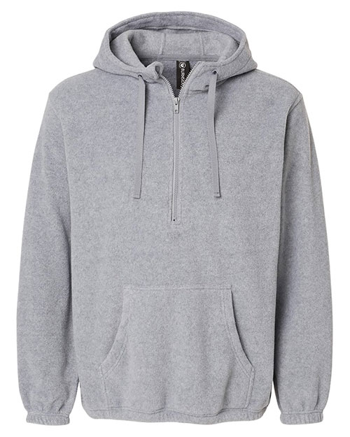 Burnside 3600 Men Polar Fleece Quarter-Zip Hooded Pullover at GotApparel