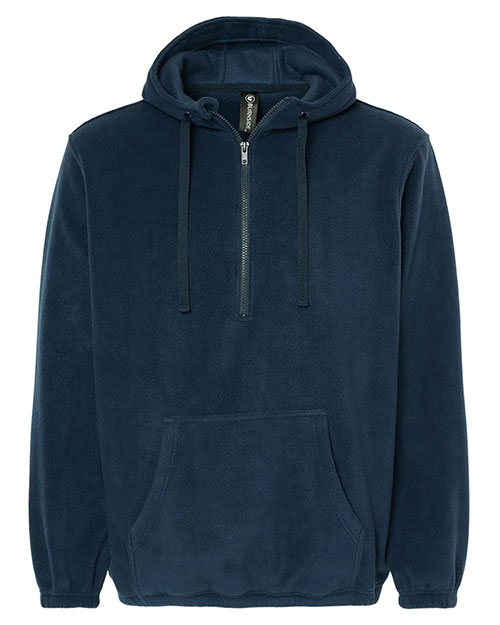 Burnside 3600 Men Polar Fleece Quarter-Zip Hooded Pullover at GotApparel