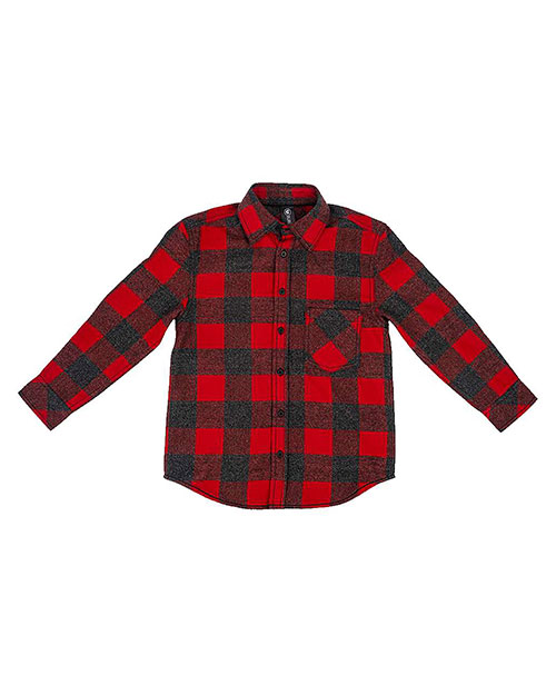 Burnside 4212 Men Youth Open Pocket Long Sleeve Flannel Shirt at GotApparel