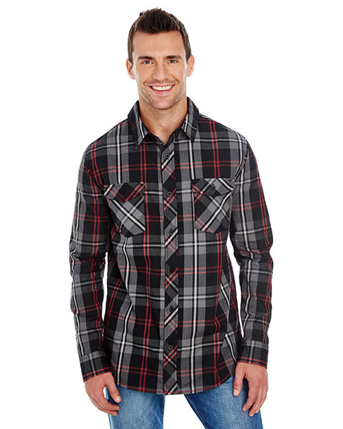 Burnside B8202 Men Long-Sleeve Plaid Pattern Woven at GotApparel