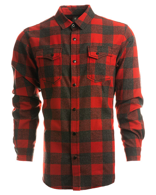 Burnside B8219 Men Snap-Front Flannel Shirt at GotApparel