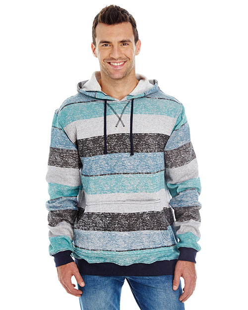 Burnside B8603 Men Printed Stripe Marl Pullover at GotApparel