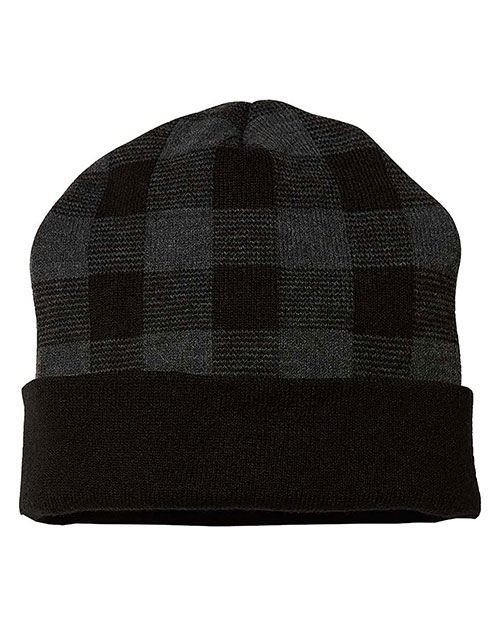 CAP AMERICA RKP12  USA-Made Plaid Beanie at GotApparel