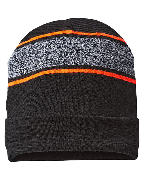 CAP AMERICA RKV12  USA-Made Variegated Striped Cuffed Beanie at GotApparel