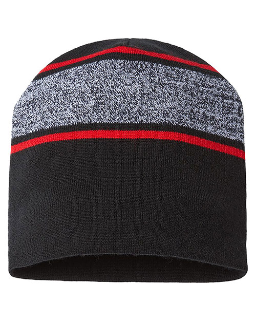 CAP AMERICA RKV9  USA-Made Variegated Striped Beanie at GotApparel