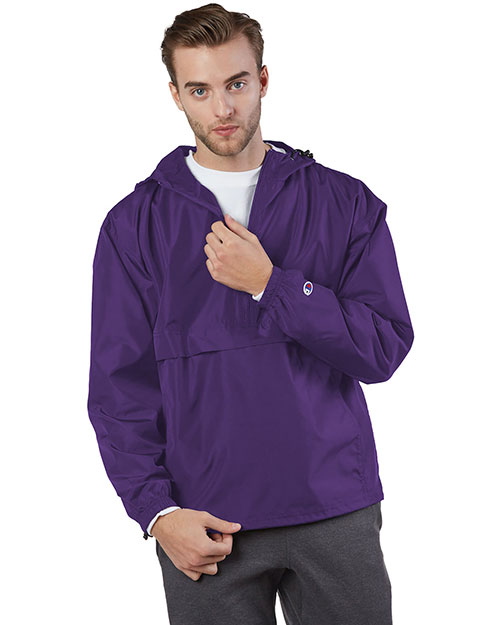 Custom Embroidered Champion CO200 Adult Packable Anorak 1/4 Zip Jacket at GotApparel