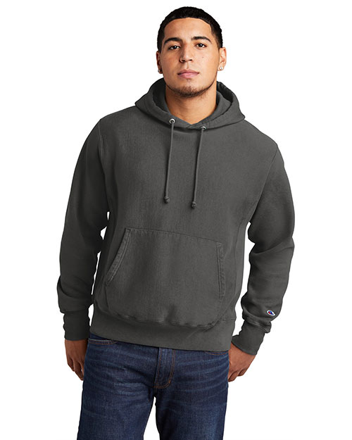 Custom Embroidered Champion ® Reverse Weave ® Garment-Dyed Hooded Sweatshirt. GDS101 at GotApparel