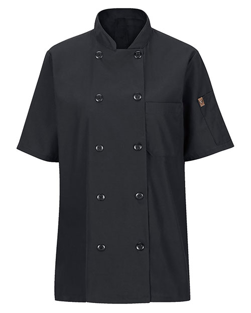 Chef Designs 045X Women 's Mimix™ Short Sleeve Chef Coat with OilBlok at GotApparel