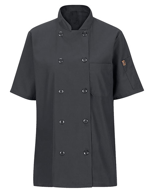 Chef Designs 045X Women 's Mimix™ Short Sleeve Chef Coat with OilBlok at GotApparel