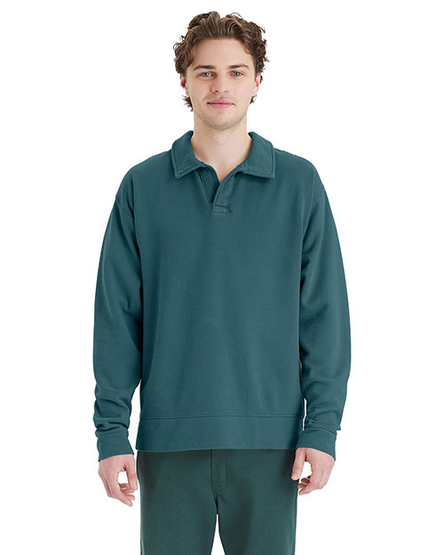 ComfortWash by Hanes GDH490 Unisex Garment Dye Polo Collar Sweatshirt at GotApparel