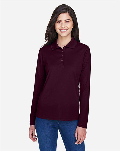 Core 365 78192 Women Pinnacle Performance Long-Sleeve Pique Polo at GotApparel