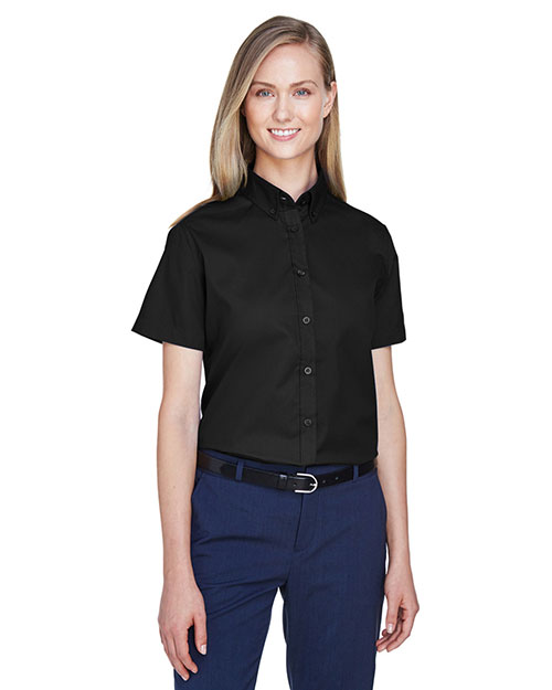 Core 365 78194 Women Optimum Short-Sleeve Twill Shirt at GotApparel