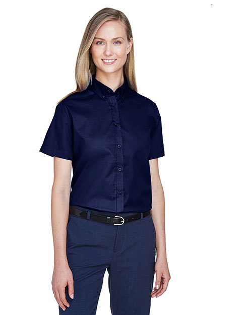 Core 365 78194 Women Optimum Short-Sleeve Twill Shirt at GotApparel