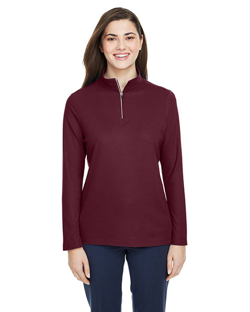 Core 365 CE405W Women Ladies' Fusion Chromasoft™ Pique Quarter-Zip at GotApparel