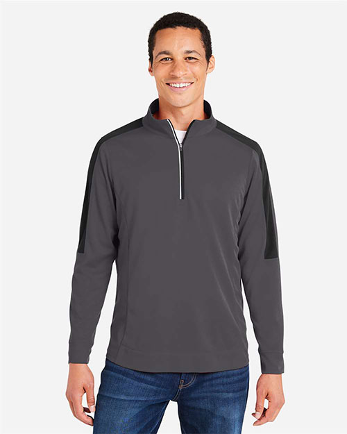 CORE365 CE404 Men's Market Snag Protect Mesh Colorblock Quarter-Zip Pullover at GotApparel