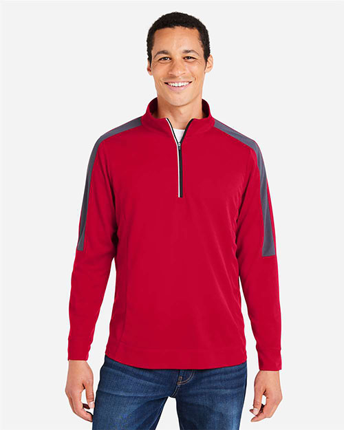 CORE365 CE404 Men's Market Snag Protect Mesh Colorblock Quarter-Zip Pullover at GotApparel