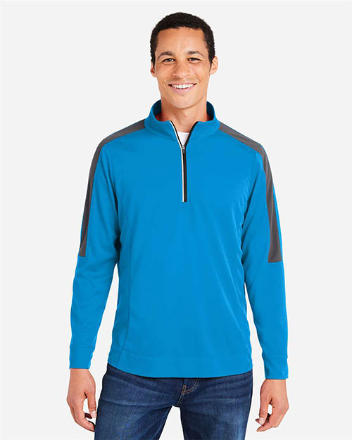 CORE365 CE404 Men's Market Snag Protect Mesh Colorblock Quarter-Zip Pullover at GotApparel