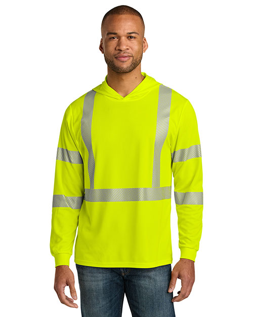 CornerStone CS208 ® ANSI 107 Class 3 Long Sleeve Segmented Tape Hooded Tee at GotApparel